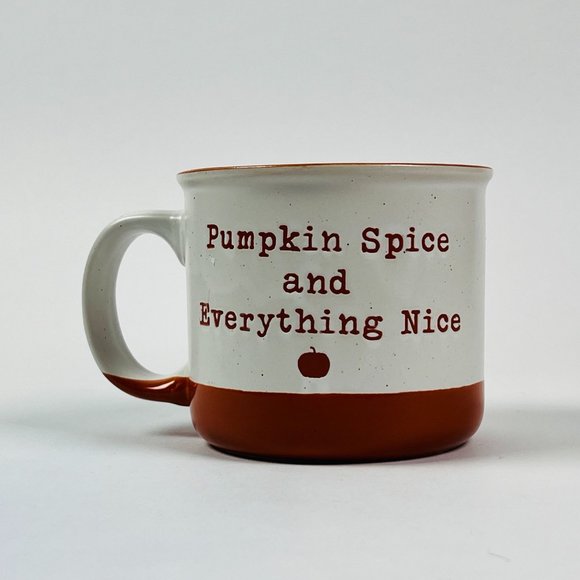 Sheffield Home Pumpkin Spice & Everything Nice 18 oz Orange Beige Coffee Mug - Picture 1 of 5